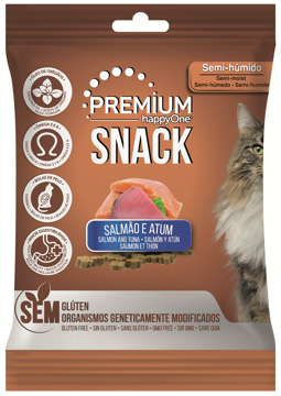 happyOne Premium Snack Gato Salmão e Atum 50g 