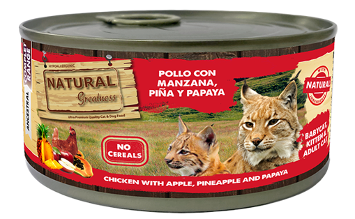 Imagem de NATURAL GREATNESS | Wetfood Cat Chicken & Apple, Pineapple, Papaya 185g